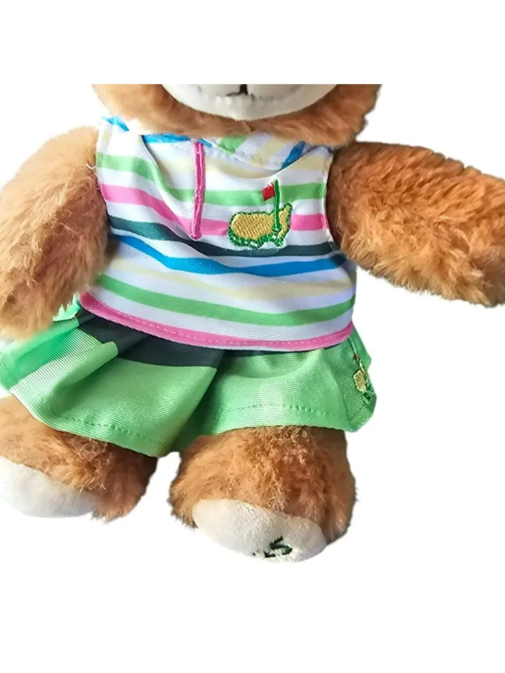 2025 Masters Golf Commemorative Bear With Pink Hat & Green Outfit - Plush 10